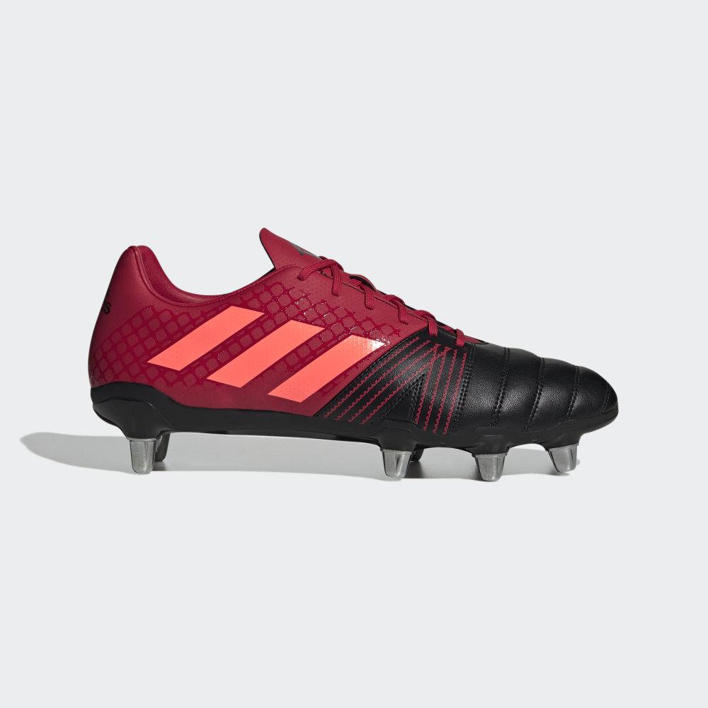 Ghete Rugby Adidas Kakari Soft Ground Barbati Romania - Negrii/Corai/Rosii Inchis EF3397